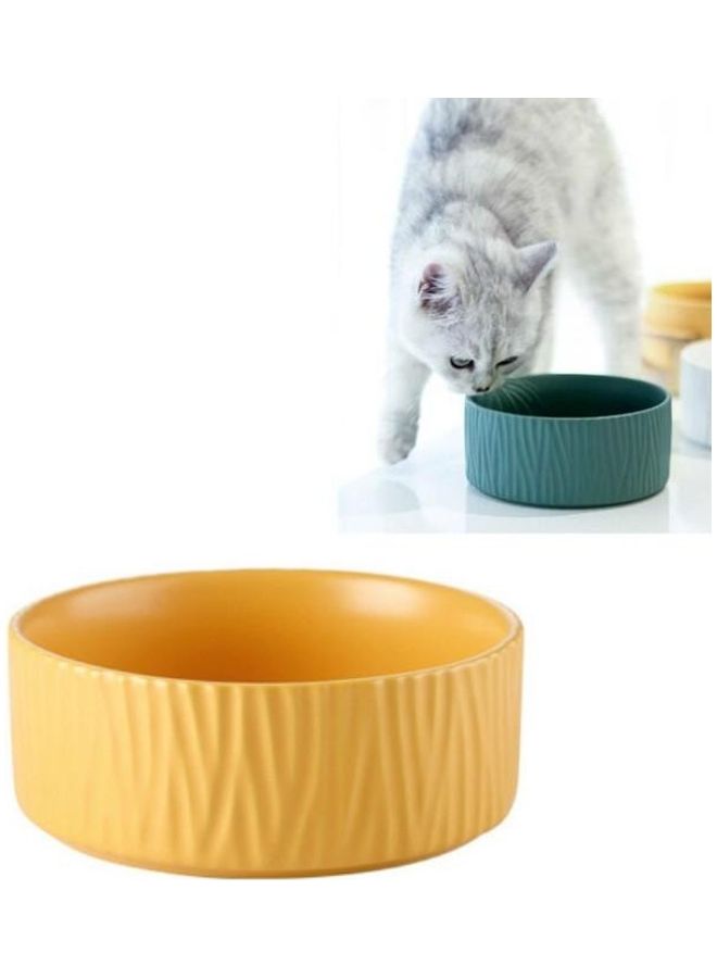 بي جي إم Pet Ceramic Food Bowl 15.5cm/850ml Yellow - Image 1