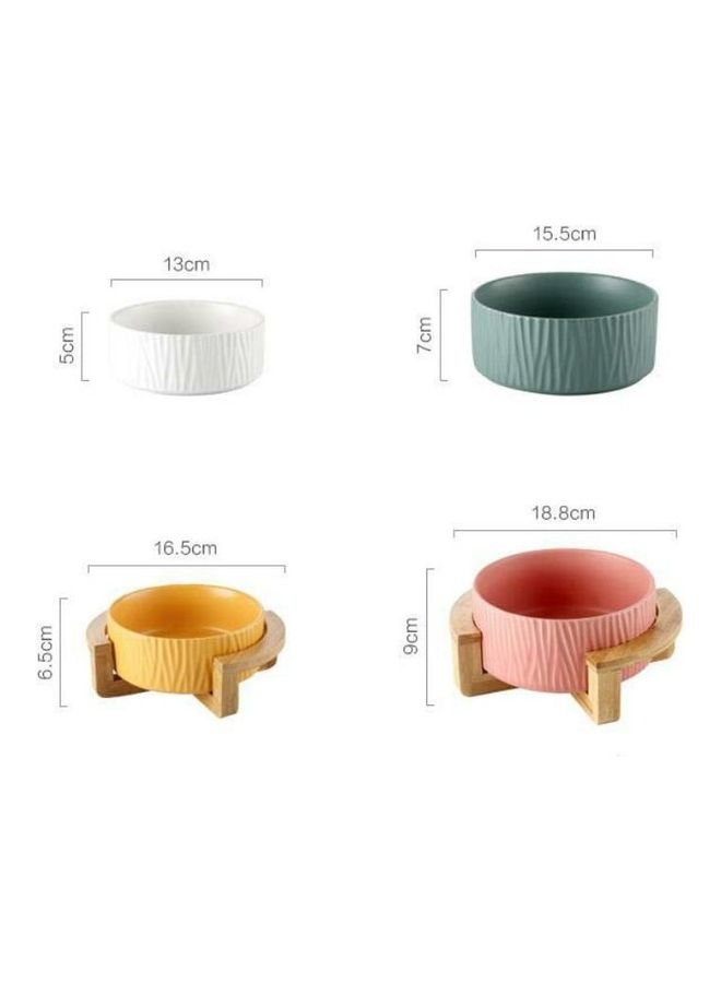 بي جي إم Pet Ceramic Food Bowl 15.5cm/850ml Yellow - Image 4