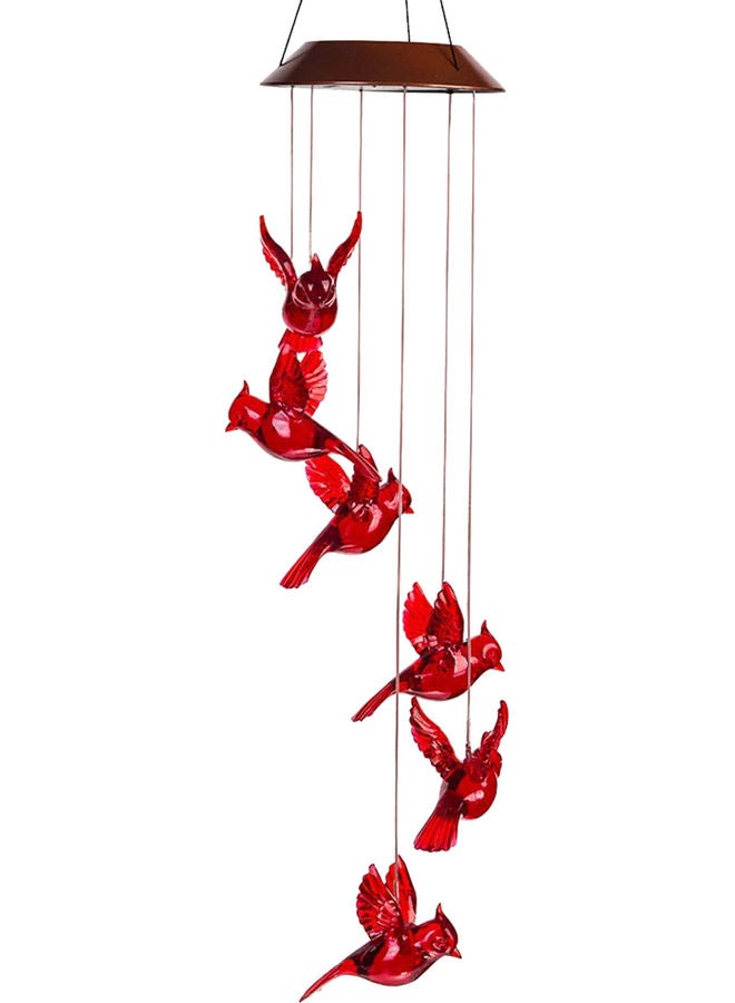 Decorative Solar Powered Birds Wind Chime Red 71x12.5cm - Image 1