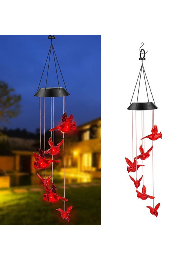 Decorative Solar Powered Birds Wind Chime Red 71x12.5cm - Image 2