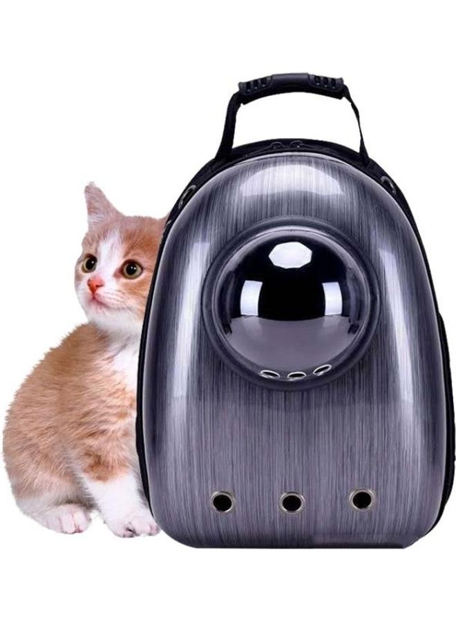 BGM 12-Hole Breathable Transparent Go Out Portable Space Capsule Pet Carrier Backpack Vertical Pattern Black  - Image 1