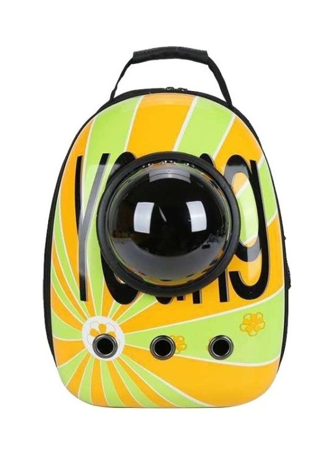 BGM 12-Hole Breathable Transparent Go Out Portable Space Capsule Pet Carrier Backpack for Cat Yellow Pink Letters - Image 2