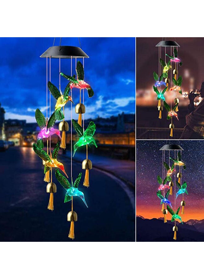 جرس رياح خارجي مقاوم للماء يعمل بالطاقة الشمسية بتصميم طائر متعدد الألوان 13x11.5x13سم - Image 4