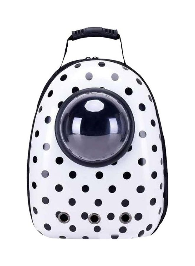 BGM 12-Hole Breathable Transparent Go Out Portable Space Capsule Pet Carrier Backpack Black Dot White Bag  - Image 2