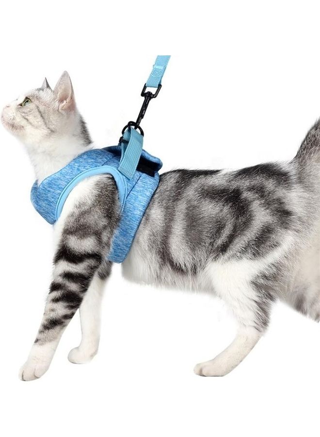 بي جي إم Cat Pet Chest Harness Leash, Size: L Sky Blue - Image 1