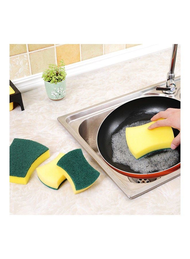 2-Piece Household Dish Washing Cleaning Sponge Set Green/Yellow - Image 2