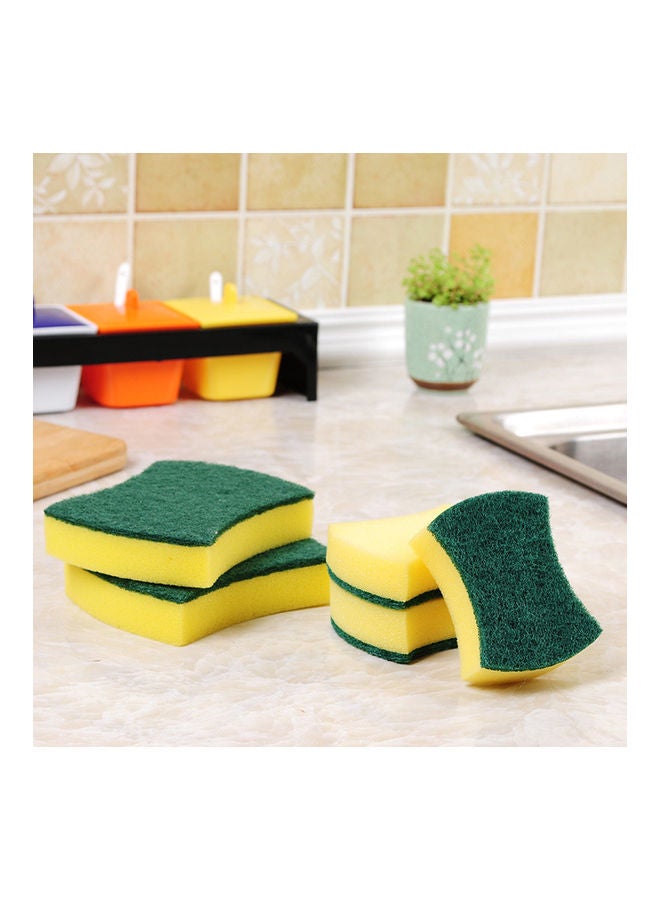2-Piece Household Dish Washing Cleaning Sponge Set Green/Yellow - Image 3
