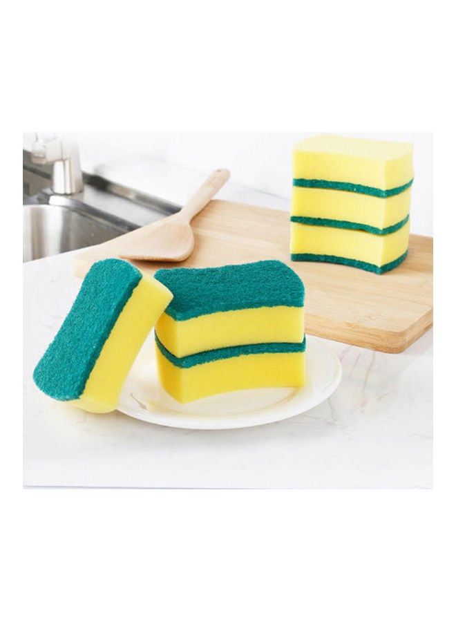 2-Piece Household Dish Washing Cleaning Sponge Set Green/Yellow - Image 4