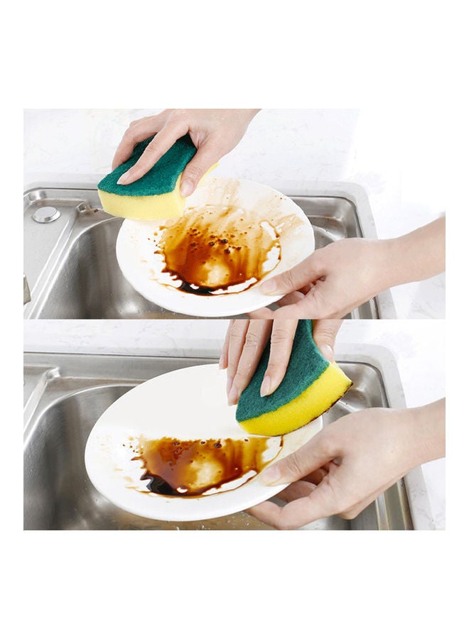 2-Piece Household Dish Washing Cleaning Sponge Set Green/Yellow - Image 5