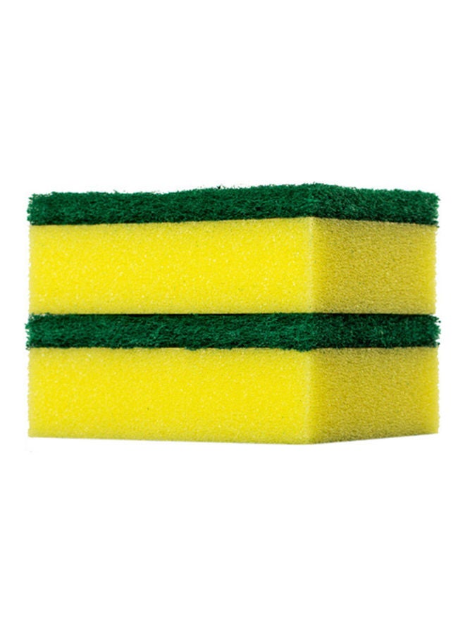 2-Piece Household Dish Washing Cleaning Sponge Set Green/Yellow - Image 1
