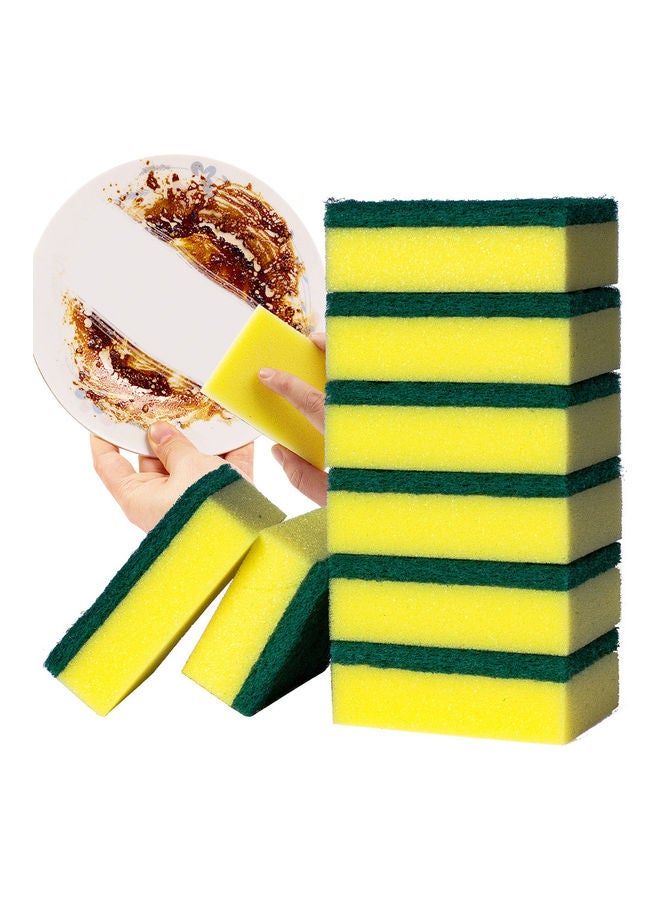 2-Piece Household Dish Washing Cleaning Sponge Set Green/Yellow - Image 2