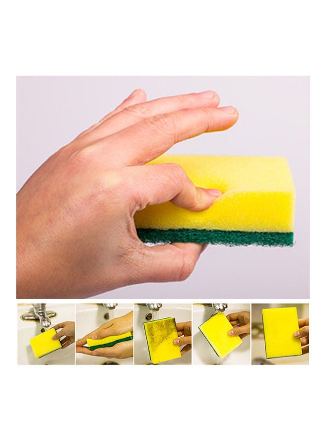 2-Piece Household Dish Washing Cleaning Sponge Set Green/Yellow - Image 5