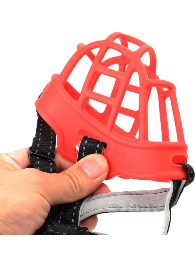 بي جي إم Mesh Breathable Silicone Anti-Bite and Anti-Call Pet Muzzle - Number 6 Red/Black - Image 3