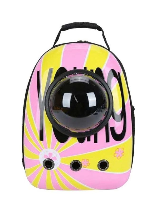 BGM 12-Hole Breathable Transparent Go Out Portable Space Capsule Pet Carrier Backpack for Cat Yellow-Green Letters - Image 2