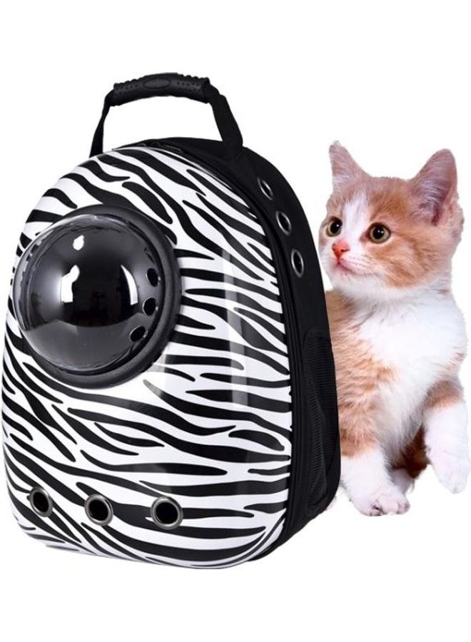 BGM 12-Hole Breathable Transparent Go Out Portable Space Capsule Pet Carrier Backpack for Cat Black/White  - Image 1