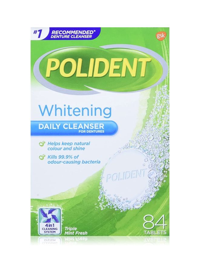 عبوة مبيض منظف يومي لمقوم الأسنان - بانتعاش النعناع الثلاثي من 84 قرص أبيض - Image 1