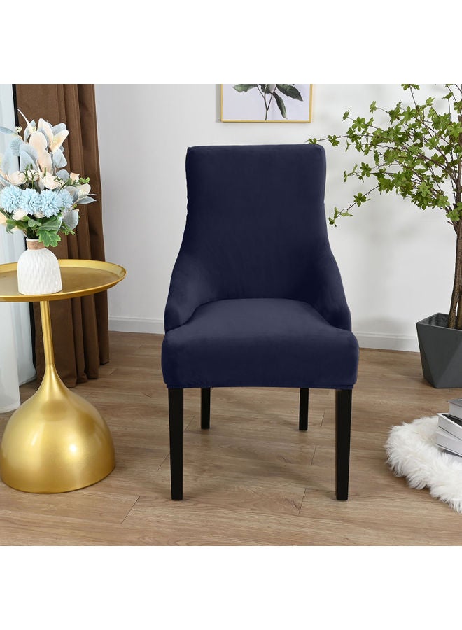 Velvet Slipcovers Removable Washable Soft Dining Chair Protector Cover Dark Blue 25 x 2 x 19cm  - Image 2