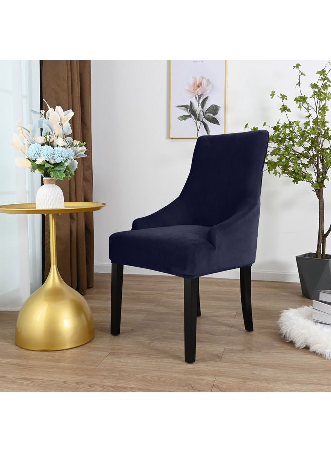 Velvet Slipcovers Removable Washable Soft Dining Chair Protector Cover Dark Blue 25 x 2 x 19cm  - Image 4