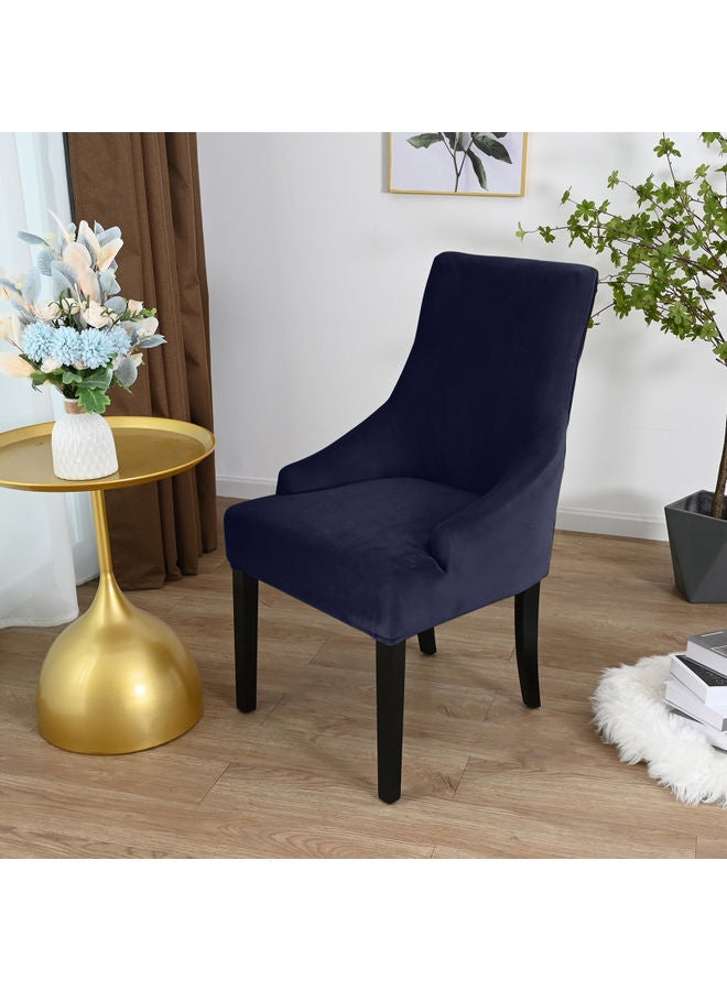 Velvet Slipcovers Removable Washable Soft Dining Chair Protector Cover Dark Blue 25 x 2 x 19cm  - Image 5
