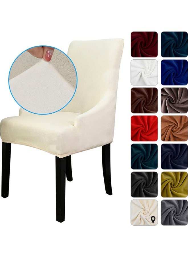 Generic Velvet Slipcover Removable Washable Soft Dining Chair Protector Cover Beige 25 x 2 x 19cm  - Image 1