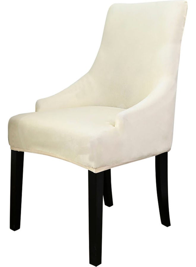 Generic Velvet Slipcover Removable Washable Soft Dining Chair Protector Cover Beige 25 x 2 x 19cm  - Image 4
