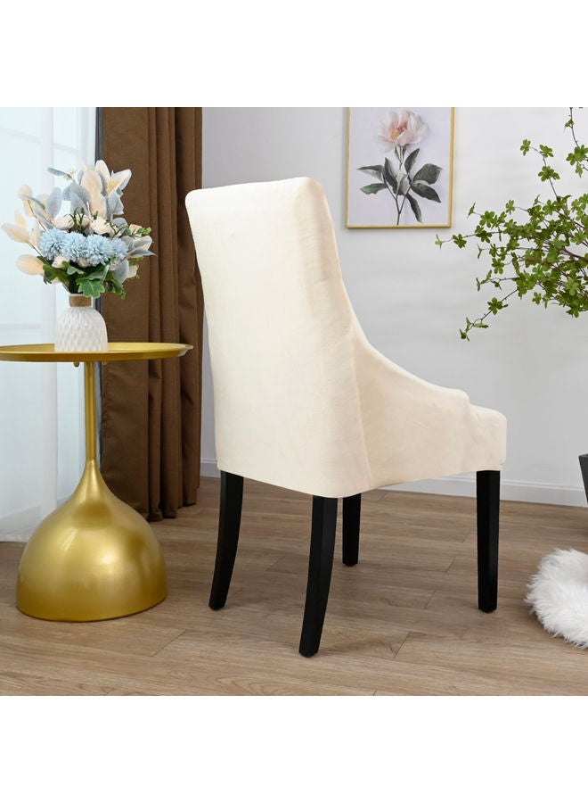 Generic Velvet Slipcover Removable Washable Soft Dining Chair Protector Cover Beige 25 x 2 x 19cm  - Image 5