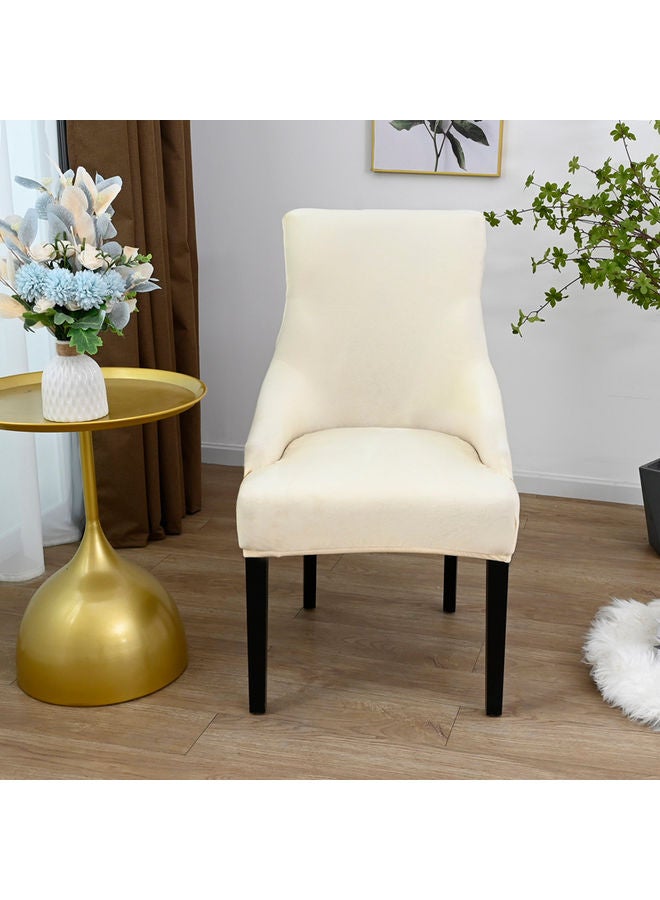 Generic Velvet Slipcover Removable Washable Soft Dining Chair Protector Cover Beige 25 x 2 x 19cm  - Image 3
