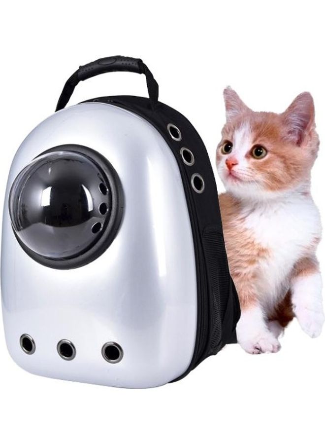 بي جي إم 12-Hole Breathable Transparent Go Out Portable Space Capsule Pet Carrier Backpack Silver - Image 1
