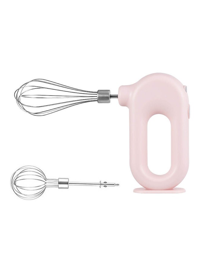 Rechargeable Portable Handheld Electric Egg Beater Pink/Silver - Image 1