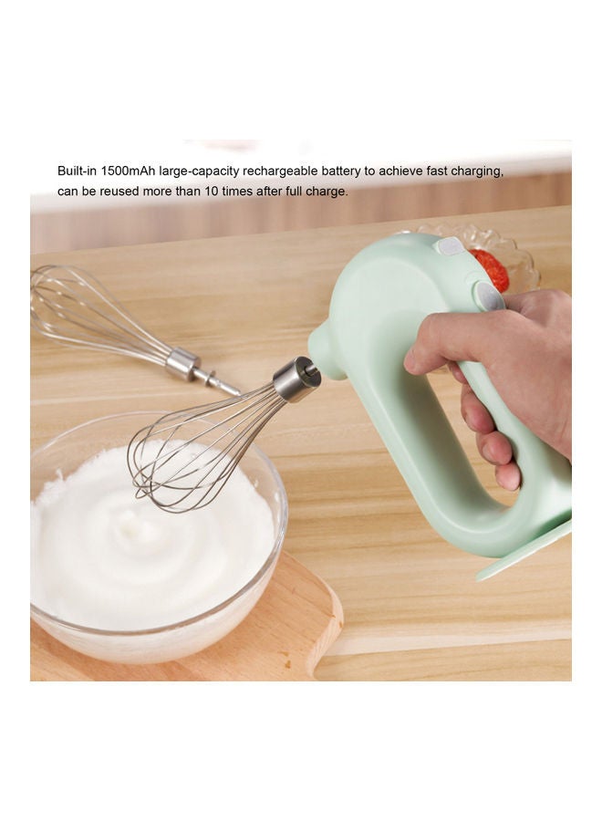 Rechargeable Portable Handheld Electric Egg Beater Pink/Silver - Image 2