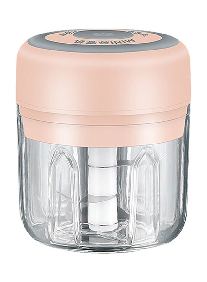 هراسة ثوم كهربائية لاسلكية صغيرة ومحمولة زهري/شفاف - Image 1