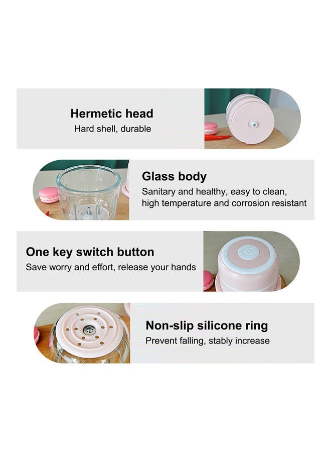 هراسة ثوم كهربائية لاسلكية صغيرة ومحمولة زهري/شفاف - Image 4