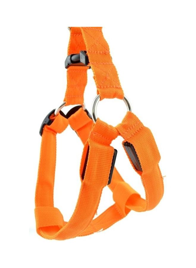 بي جي إم Double Sided LED Light Nylon Pet Cat Dog Chest Strap Harness Size S Orange/Black - Image 2