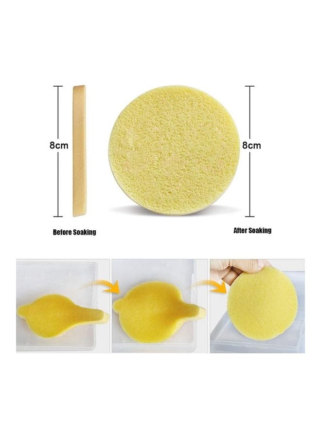 مجموعة إسفنجات مضغوطة للوجه مكونة من 12 قطعة أصفر - Image 2