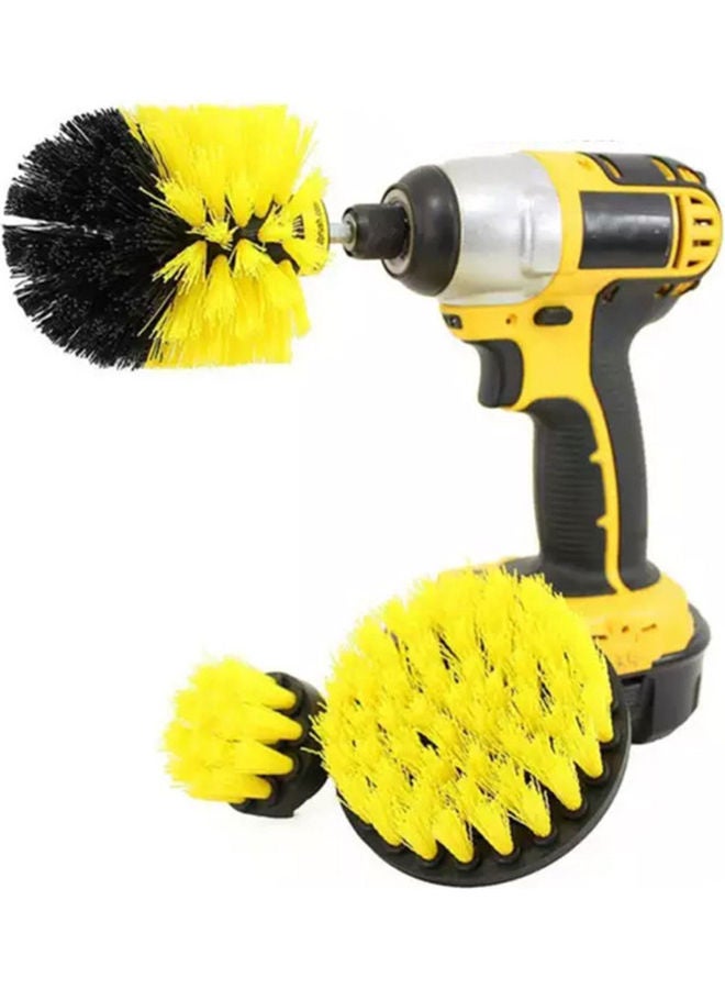 3-Piece Kitchen Floor Tile Cleaning Scrubber Attachment Drill Brush Set Multicolour - Image 2