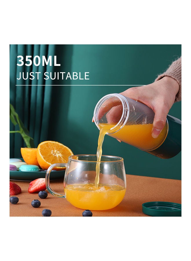 4-Cutter Portable Blender Juicer Cup Blue/Clear 350ml - Image 5