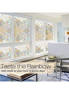 Alfa.life Privacy Film, Rainbow Clings, 3D Decorative Vinyl, Stained Glass Decals, Static Cling Window Sticker Non-Adhesive Multicolour 45 x 200cm  - Image 2