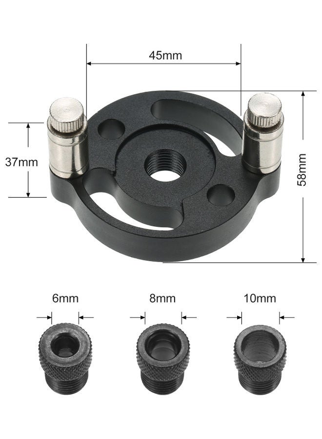 Wood Hole Positioner With 6/8/10 mm Drill Sleeve Black/Silver  - Image 2