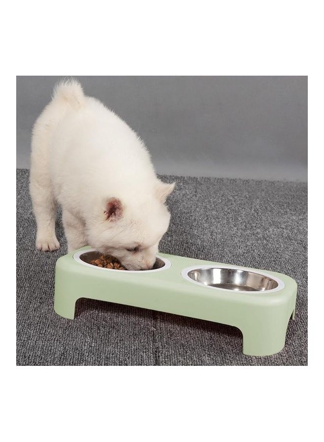 بي جي إم Pet Double Feeding Bowl Green L - Image 4