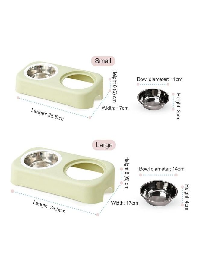 بي جي إم Pet Double Feeding Bowl Green L - Image 3