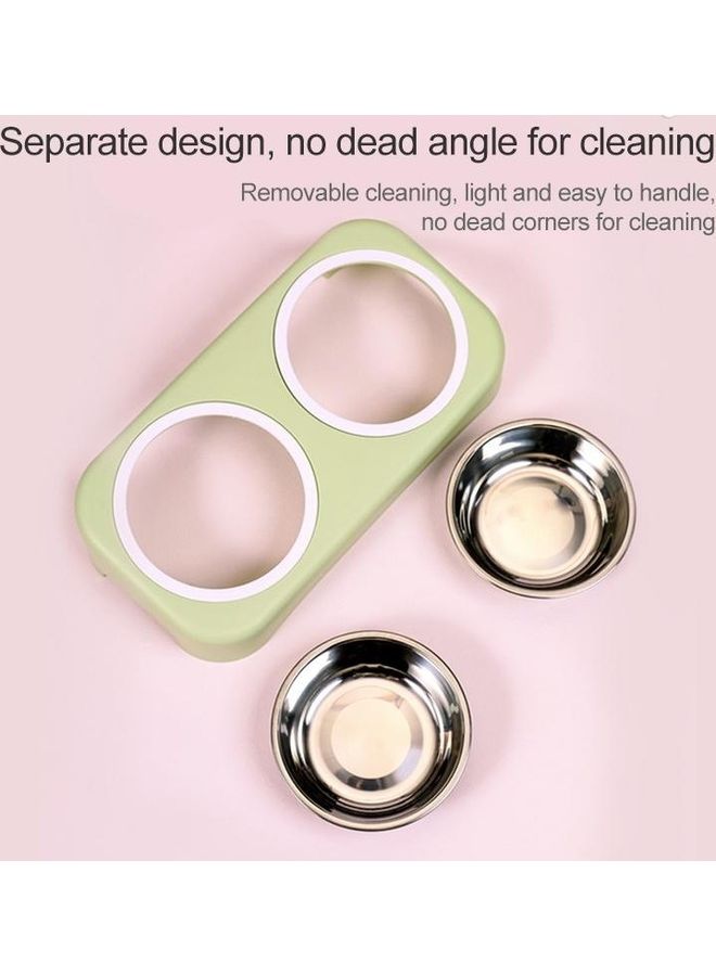 بي جي إم Pet Double Feeding Bowl Green L - Image 5