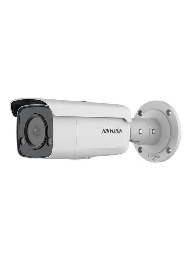 HIKVISION - 4 MP ColorVu Fixed Bullet Network Camera, 2.8mm Fixed Focal Lens,H.265+ Compression, 24/7 Colorful Imaging, 60m Light Range, MicroSD Slot, IP67, White | DS-2CD2T47G2-L-2.8mm - Image 1