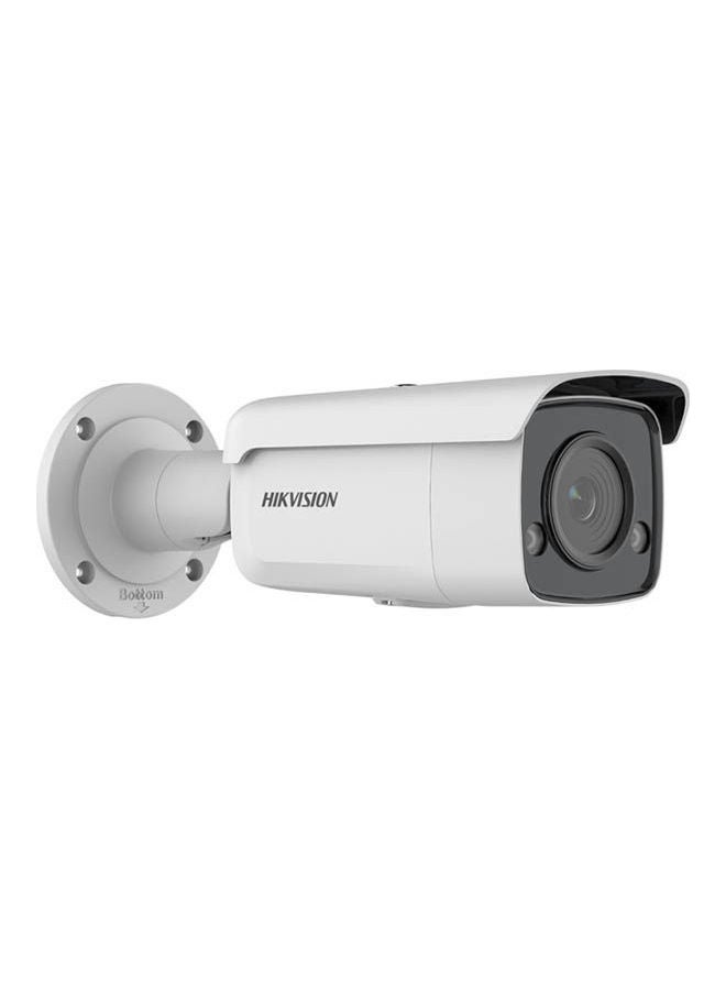 HIKVISION - 4 MP ColorVu Fixed Bullet Network Camera, 2.8mm Fixed Focal Lens,H.265+ Compression, 24/7 Colorful Imaging, 60m Light Range, MicroSD Slot, IP67, White | DS-2CD2T47G2-L-2.8mm - Image 1