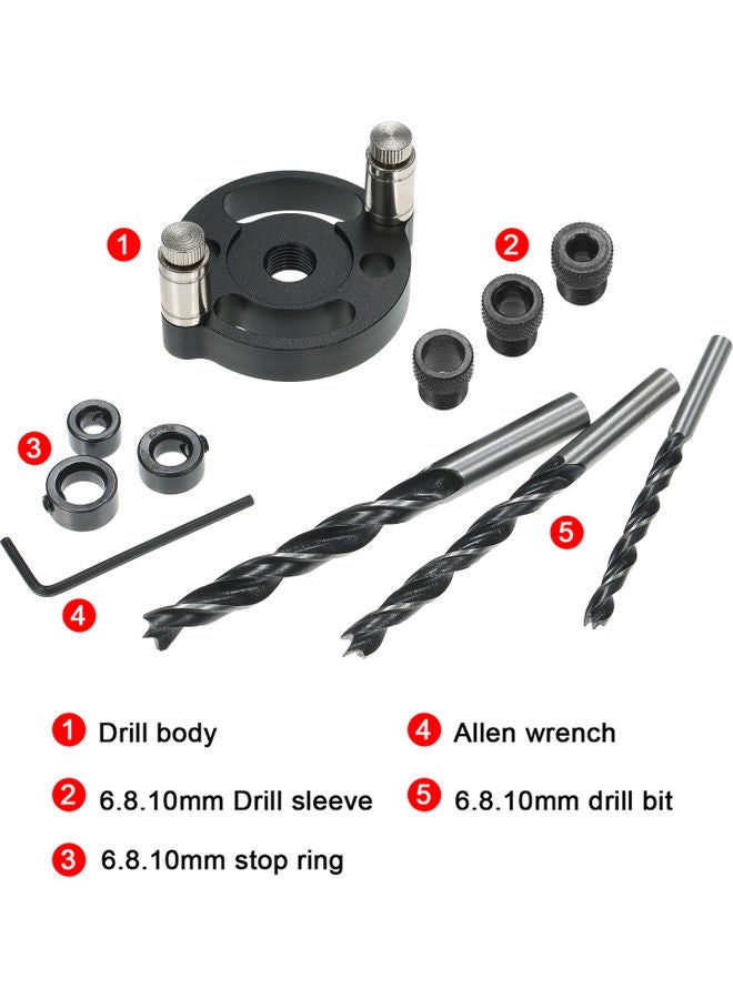11-Piece Wood Hole Positioner Kit Black/Silver  - Image 2