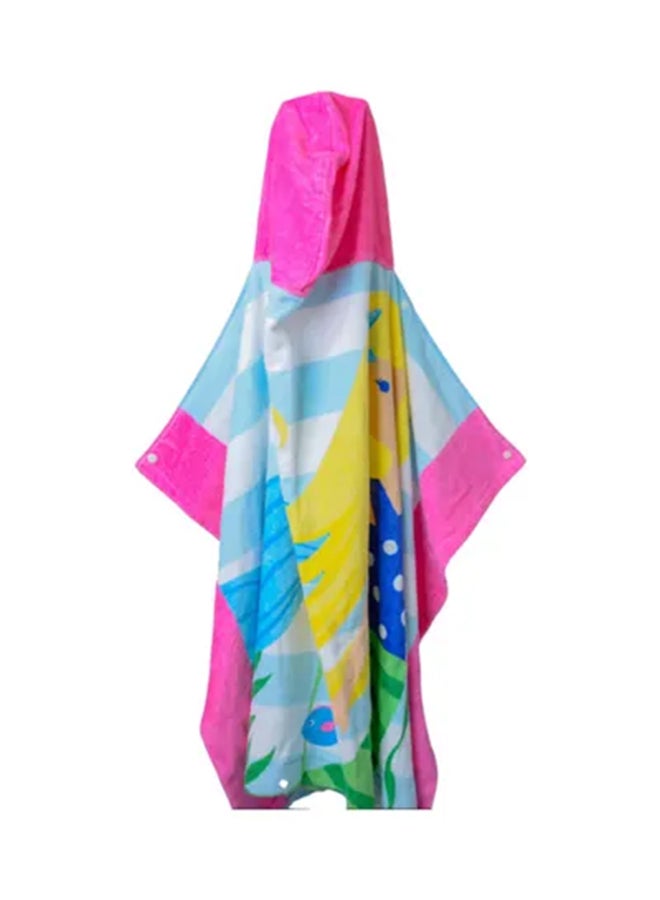 Mermaid Printed Hooded Cotton Towel Multicolour 127x76cm - v1631940893/N49916411A_2