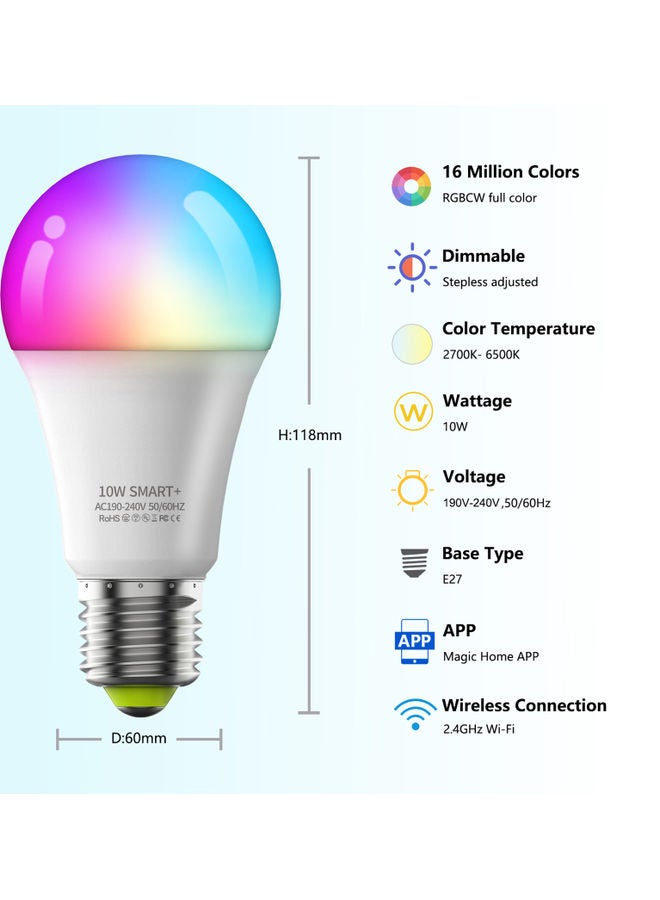 Generic - Wi-Fi LED Smart Bulb Multicolour - Image 1