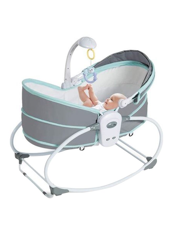 5-In-1 Portable Newborn Baby Bassinet With Detachable Canopy Music Toys - Image 1
