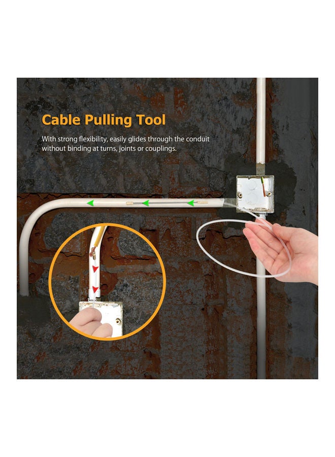 Fish Tape Wire Puller Cable Pulling Tool Transparent White 21x3x21cm - Image 4