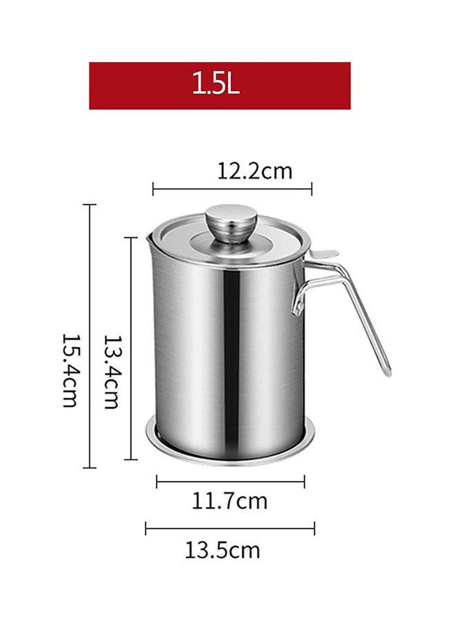 Stainless Steel Grease Strainer And Container Silver 12.2x13.4x11.7cm - v1631947504/N50940020A_2