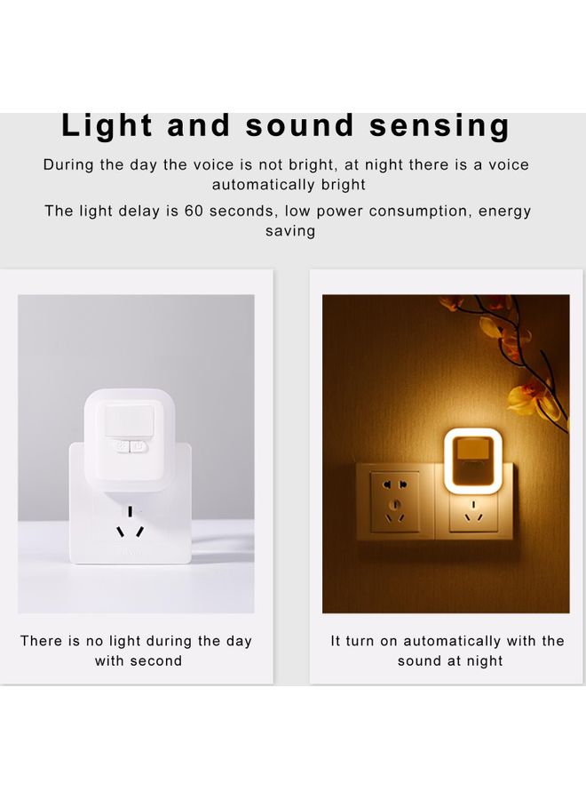 2-Piece LED Sensor Light Plug-in Motion Wall Night Lamp White 8.5x6.5x7cm  - Image 5
